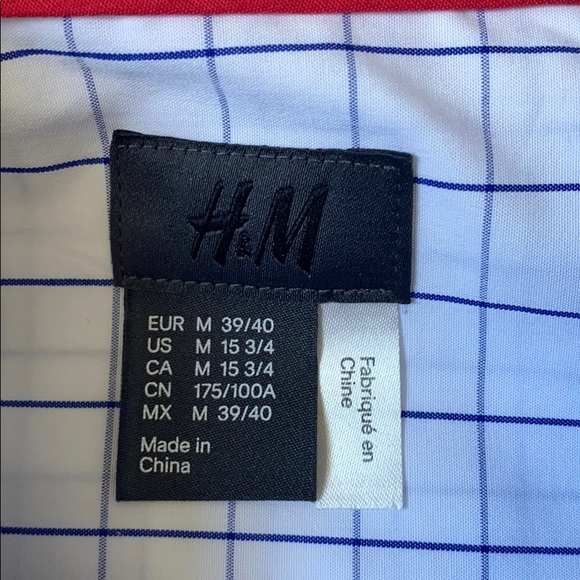 H&M Blue Square Check Dress Shirt - Picture 4 of 10